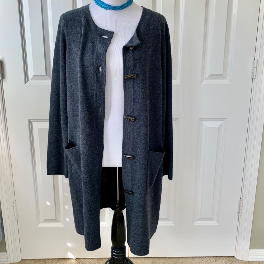EllenTracy toogle button down sweater cardigan 1X